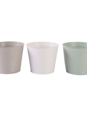Round Ribbed Pot Green 8In